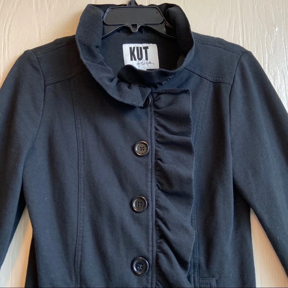 Kut from the Kloth Ruffle Trim Top/Jacket - Picture 2 of 11